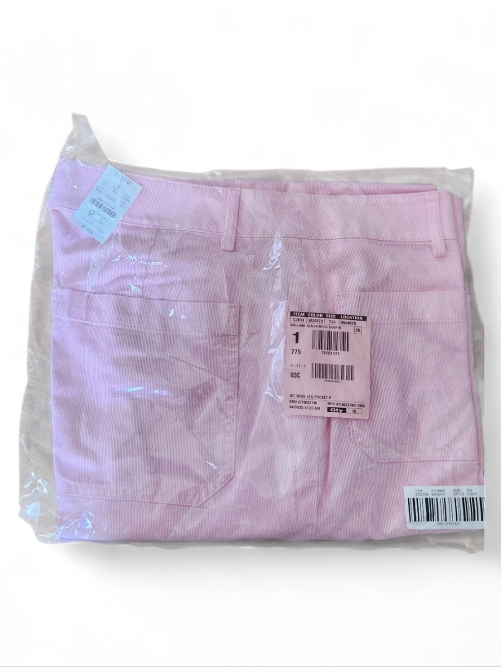 J.Crew Lizzie Wide Leg Pants Azalea Stripe NWT 33Tall - Picture 9 of 10